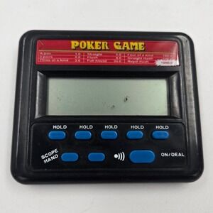 Vintage Handheld Electronic Poker Game Black Portable LCD Card Game Toy